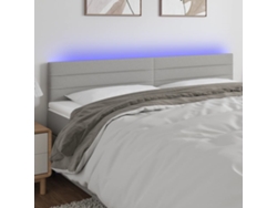 Cabecero Con Led De Tela Gris Claro 160x5x78/88 Cm