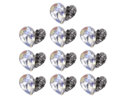 10 Piezas De Adornos Metálicos Para Uñas Con Diamantes De Imitación Y Gotas De Purpurina De Circonita Para Manicura Artística 05272