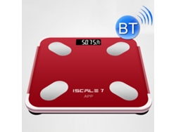 Báscula Inteligente Con Bluetooth Y Medición De Grasa Corporal - Funciona Con Pilas (roja)