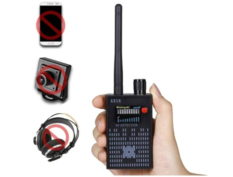 Detector de señal de amplificación RF antiespía Mini cámara LED inalámbrica Escáner GSM Buscador de GPS CDMA Negro YIZHOOD