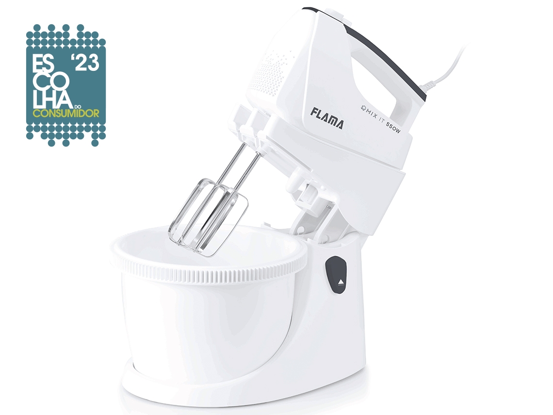 Batidora Amasadora con Bol FLAMA 1416FL (550 W - Bol 3 L - Blanco)