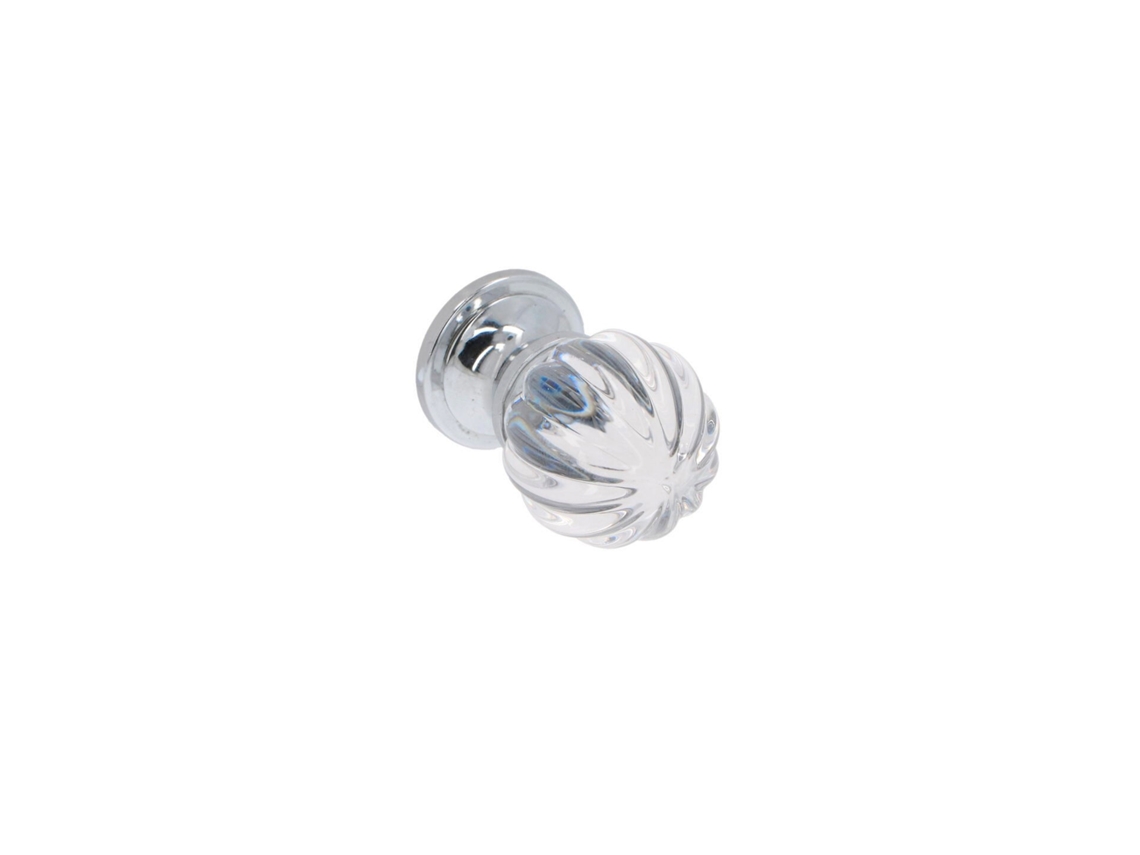 Pomo Para Muebles De Zamac Y Cristal Diámetro 30mm Cromo Pulido Lote De 25