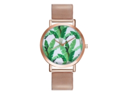 Reloj De Pulsera Analógico De Aleación Para Mujer Con Esfera Redonda Y Movimiento De Cuarzo (oro Rosa)