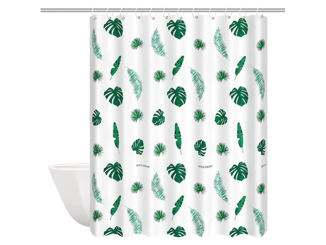 2026-cortina De Ducha Linjou Impermeable Antimoho 180x200cm Lavable Antibacteriana Con 12 Anillos (verde-shuye)