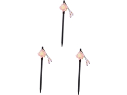 Horquilla De Tres Piezas Estilo Antiguo Con Flor, Ideal Como Accesorio Para El Cabello.