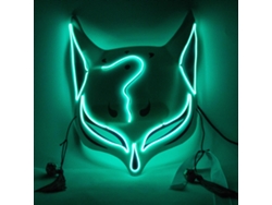 Máscara LED de zorro de PVC para Halloween, cosplay y carnaval