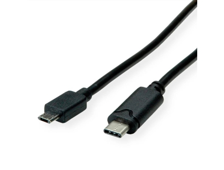 Cable ROLINE (USB-C y Micro USB B - 1.8m - Negro)