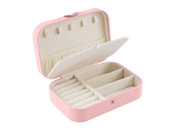 Caja de Organización Joyas Capa Viaje Piel Rosa (18x13x6cm) Kofihety