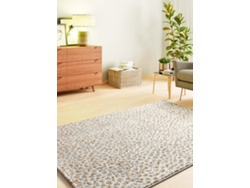 Alfombra Interior Moderno Con Relieve - Atticgo - Amara Gris / Crema 133x190 Cm