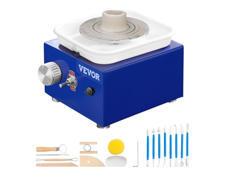 Rueda de Cerámica Mini Rueda de Cerámica Herramientas de Escultura con Dos Plataformas Giratorias 30 W