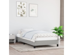 Estructura De Cama Sin Colchón Tela Gris Claro 90x200 Cm