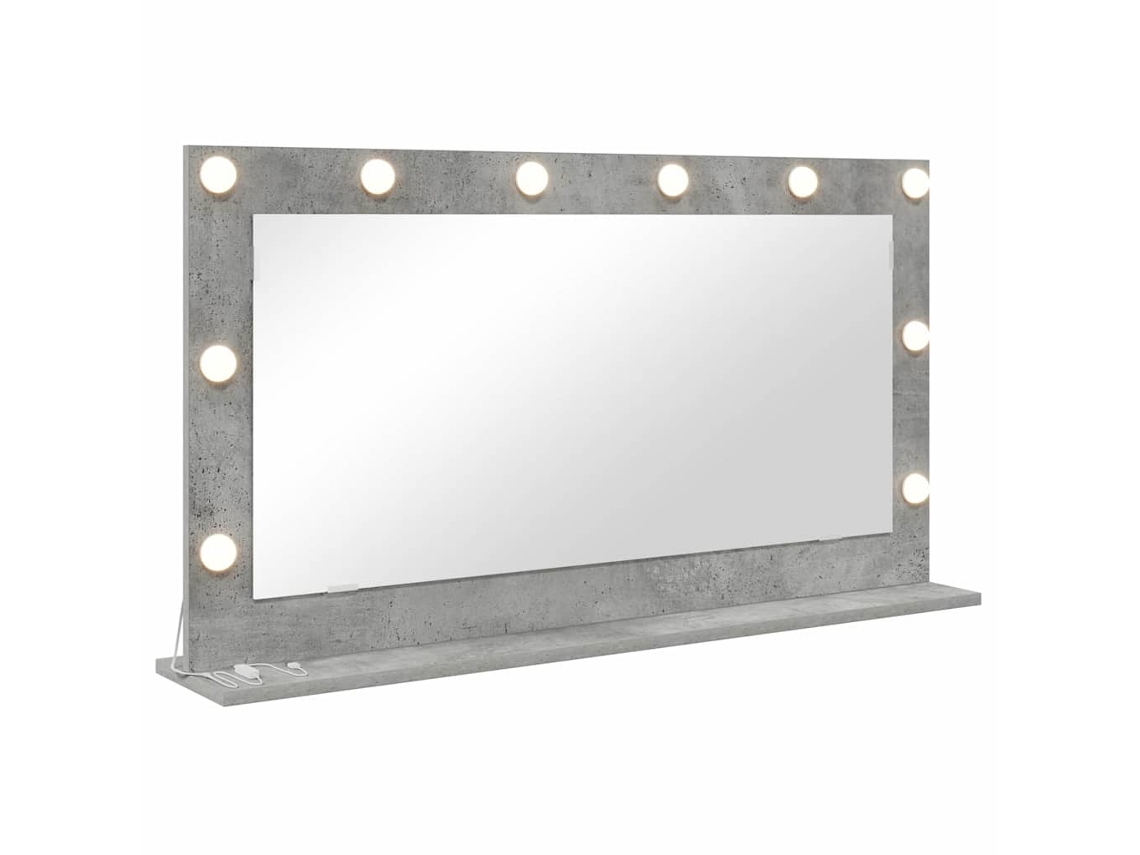Espejo De Tocador Rectangular Gris Concreto 100 X 55 X 18 Cm