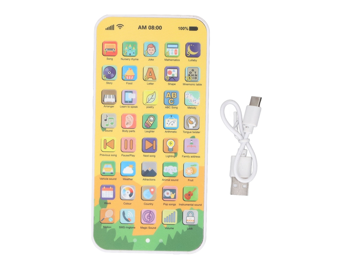 Ats-teléfono De Juguete Para Bebés Con Pantalla Táctil 40 Botones Multifuncional Recargable Educativo Interactivo Ciervo