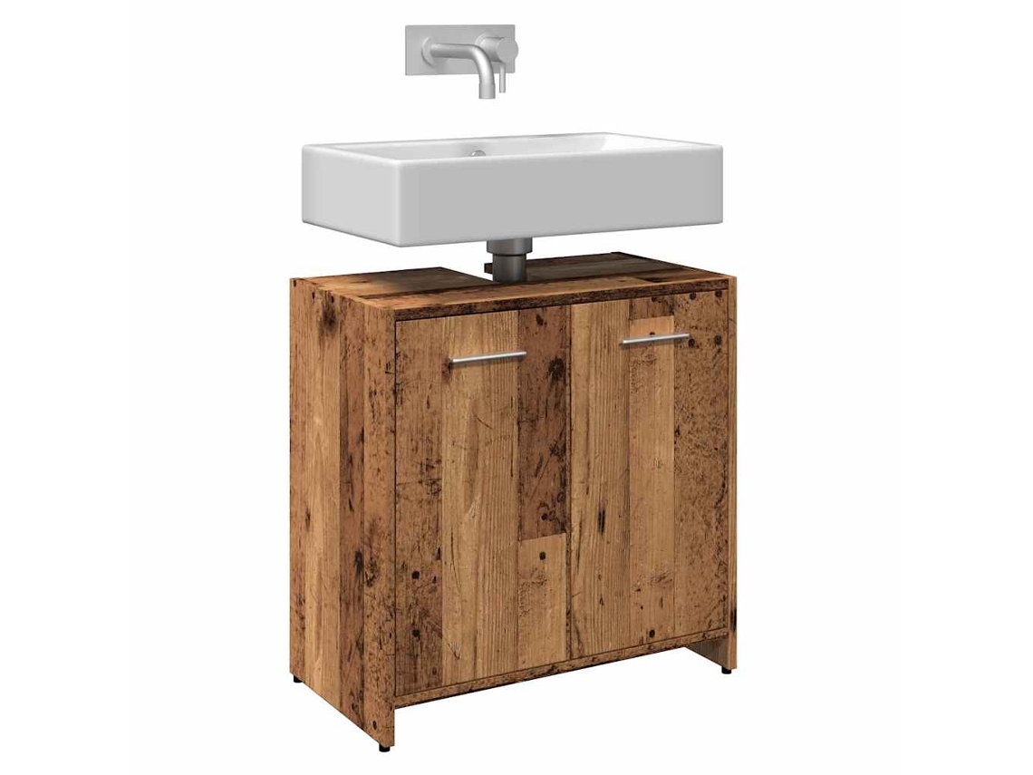 Armario Para Lavabo De Baño Madera Ingeniería Envejecida