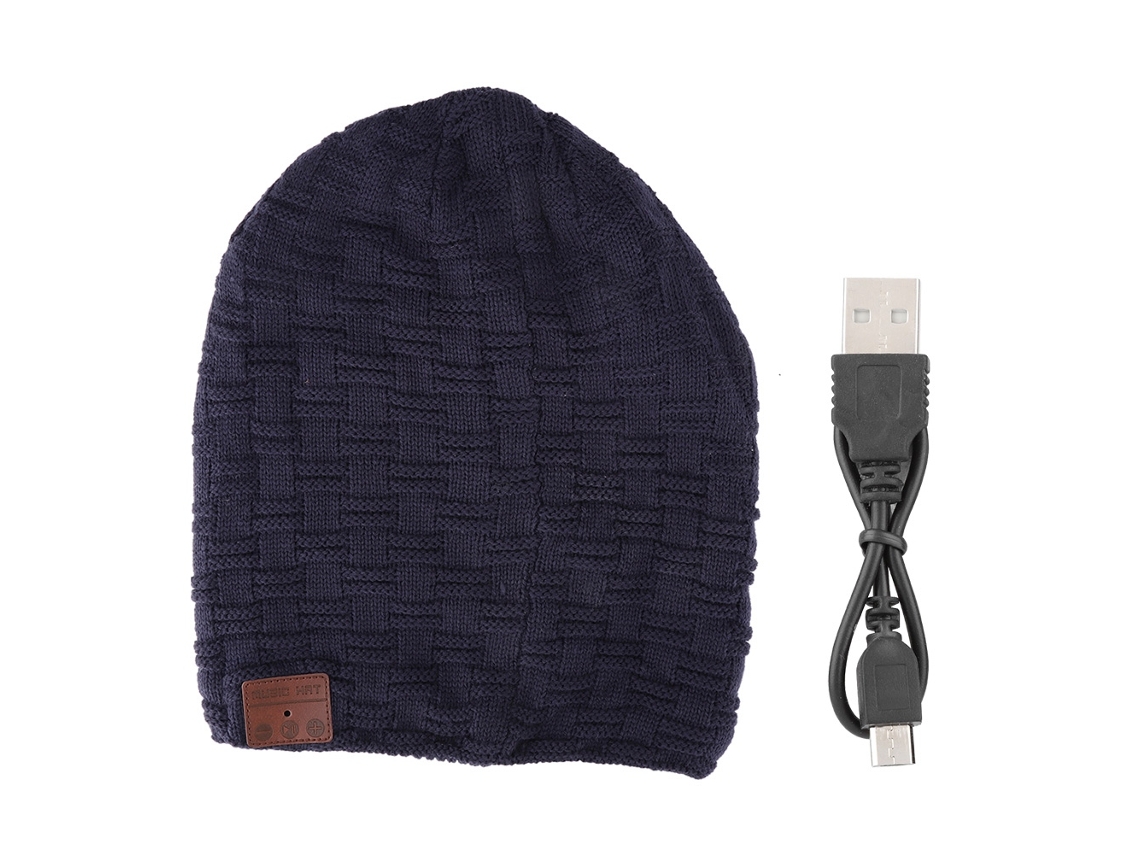 Gorro a cuadros con auriculares Bluetooth portátiles, calefactables y estéreo