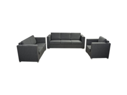Conjunto de sofá, 3 piezas, tela gris oscuro MAISON EXCLUSIVE