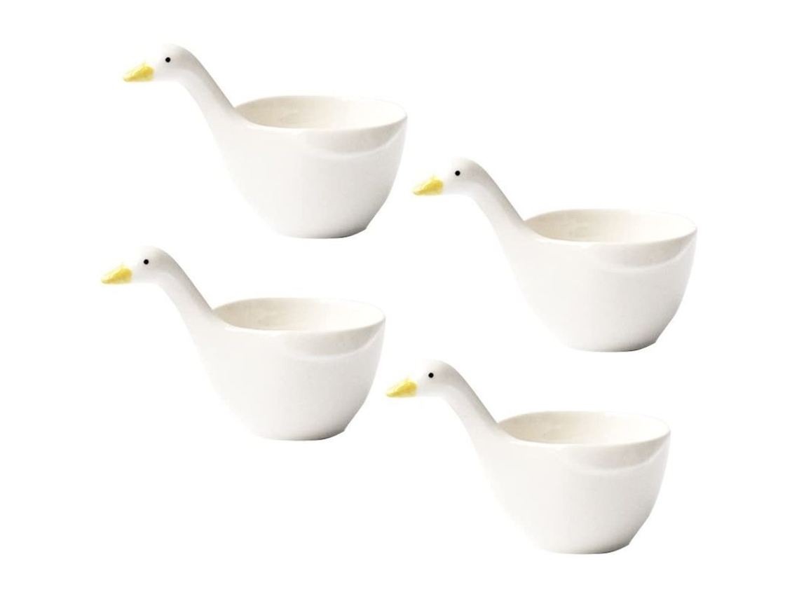 2026altiro-4 Cuencos De Cerámica Con Forma De Pato Para Postres, Salsas, Condimentos Y Té.