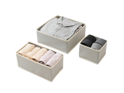 Caja de Almacenaje Cajas Plegables Ropa NEVEANCE Gris (43x14x4cm)