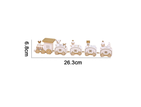 Tren navideño pintado de madera decoración navideña juguetes de regalo para niños, mini adornos para regalo de festival, blanco