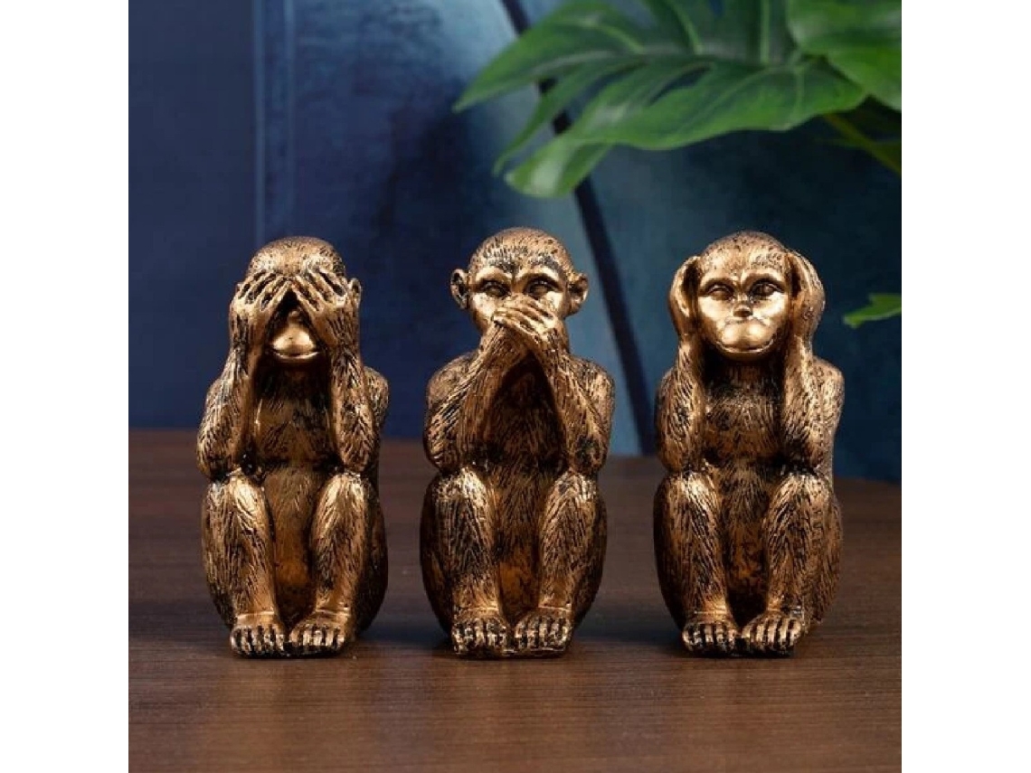 Escultura de los Tres Monos Sabios, Nueva Decoración de Resina Hecha a Mano
