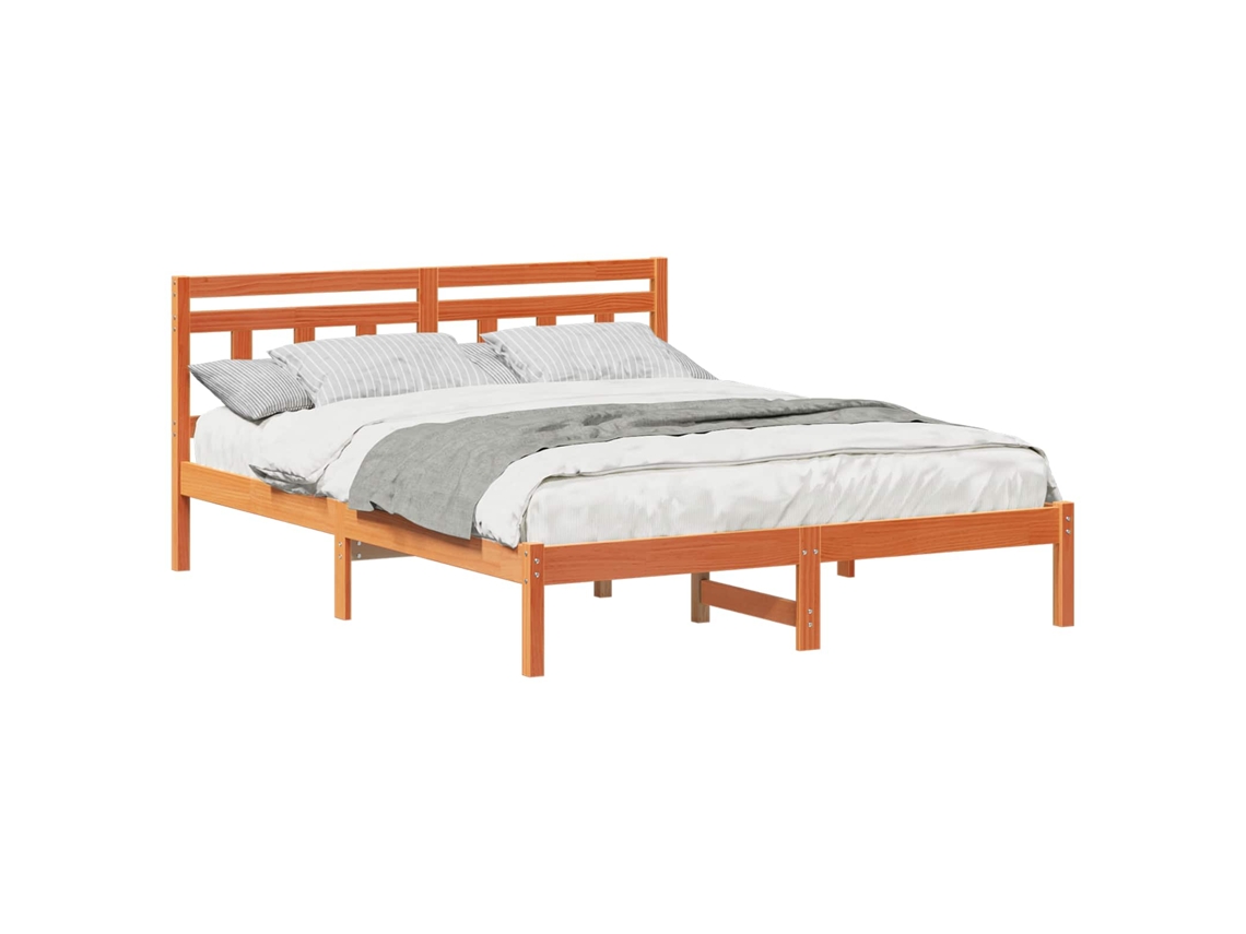 Maison Exclusive - Estructura De Cama Marrón 140 X 200 Cm Madera De Pino Macizo