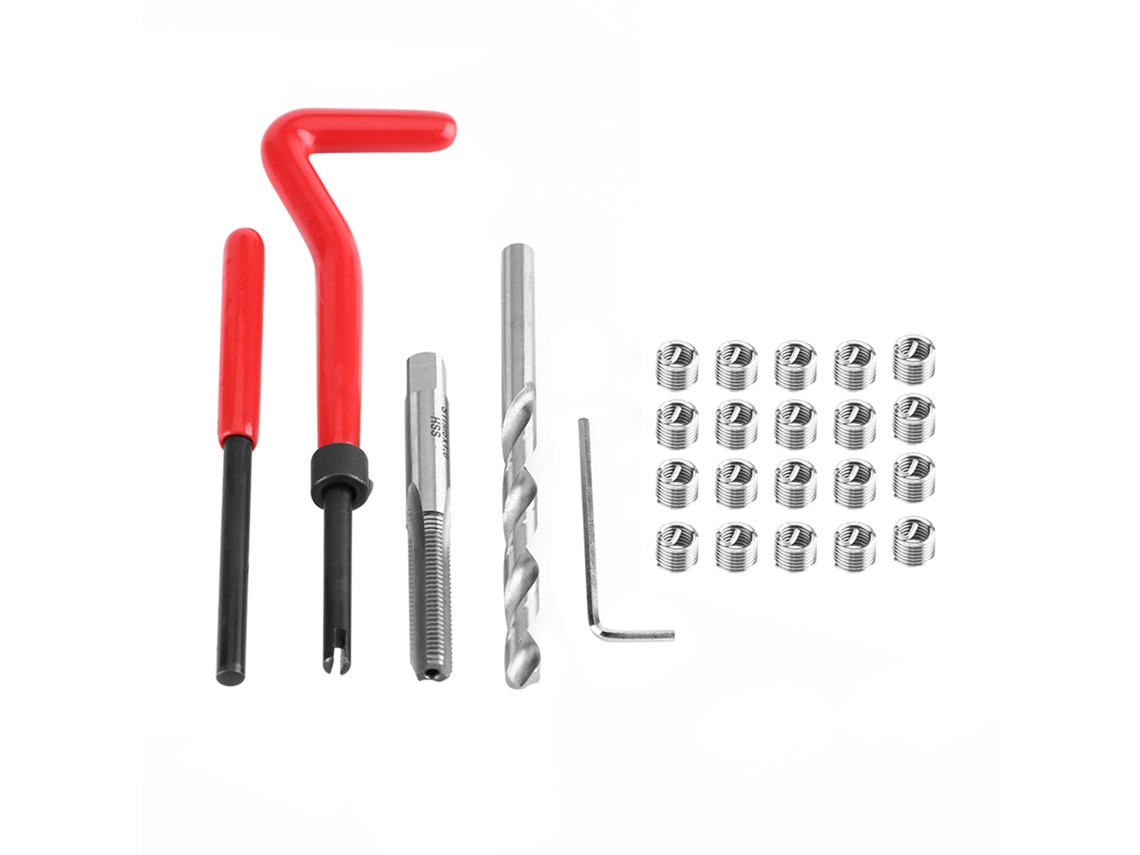 Kit de reparación de roscas de 25 piezas para reparación automotriz M6 x 1.0 x 8.0 mm (herramienta manual)