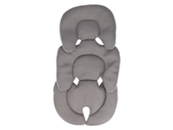 Forro universal para cochecito y cuna con cojín lumbar, extraíble y protector, gris.