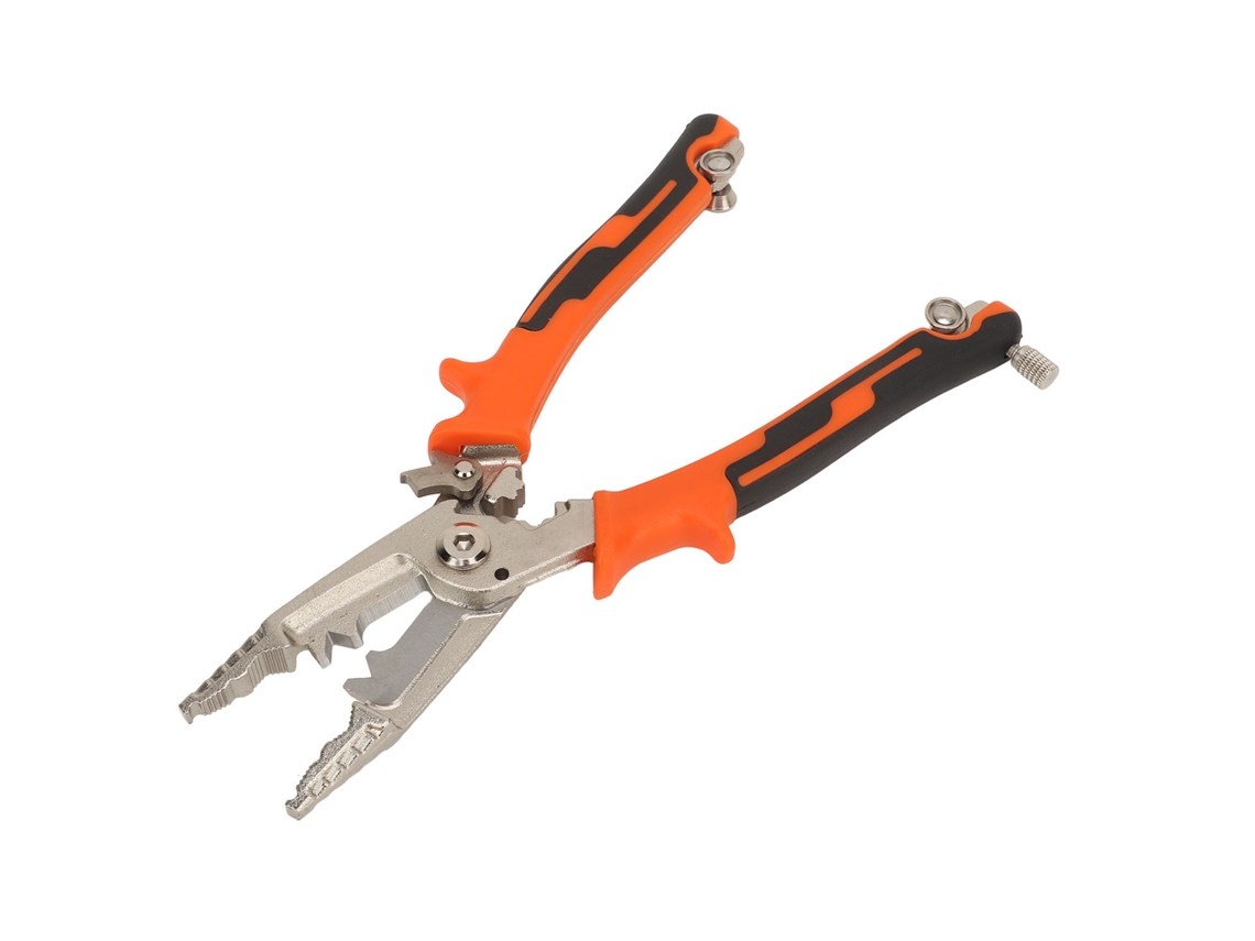 Herramienta multifuncional para pelar y crimpar cables de aluminio, cobre y fibra óptica.