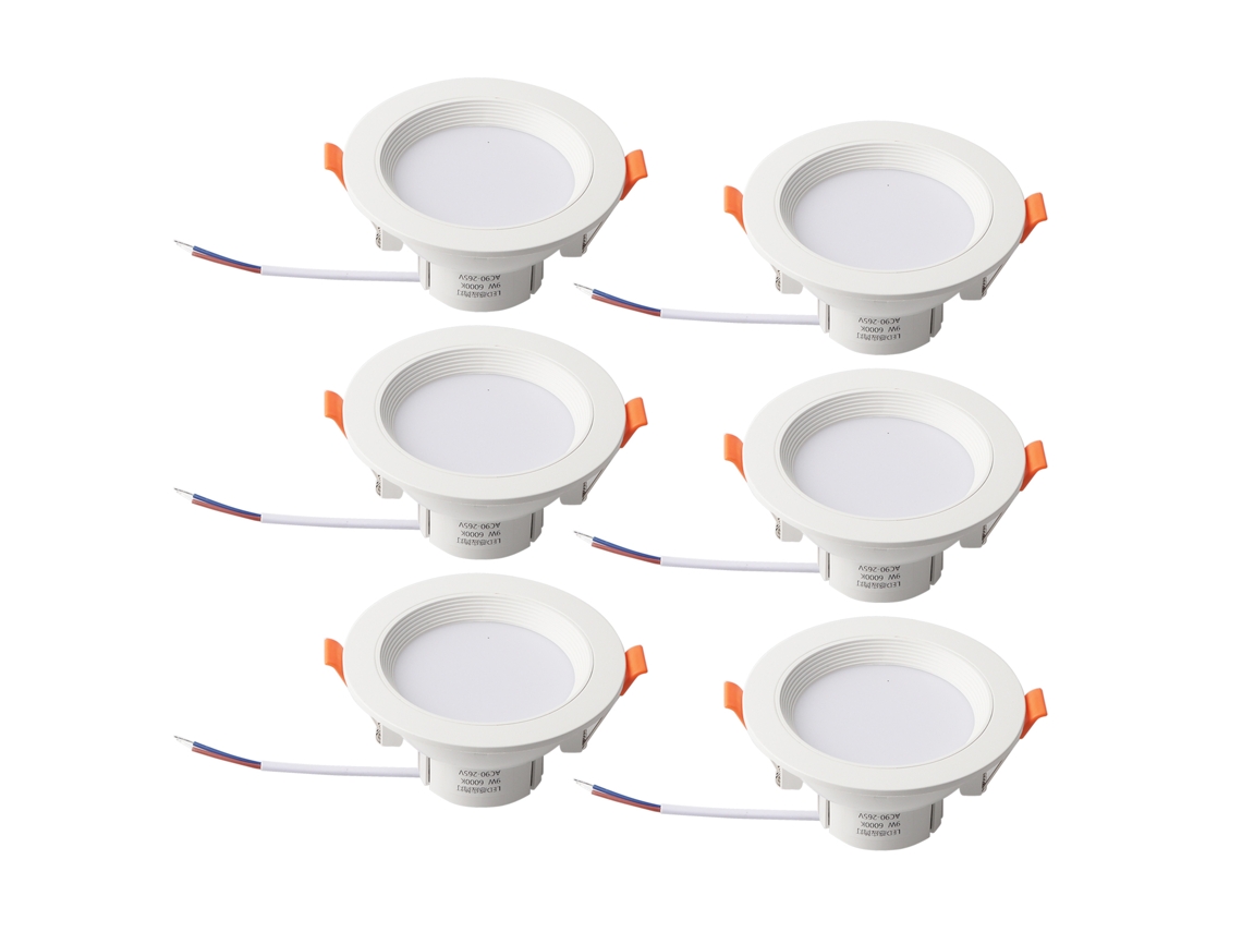 2026-foco De Techo Led 9w 6000k Con Sensor Radar Inteligente 90-265v Para Pasillo Balcón Escaleras 6 Piezas