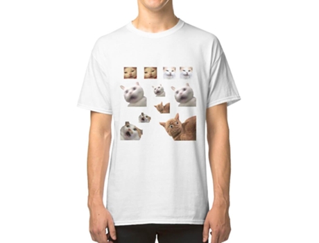 Camiseta para Homem 11 Pack Cats Memes Sticker Combo - Weird Cat Memes 4 ROCKINSTONE (M - Algodón - Multicolor)