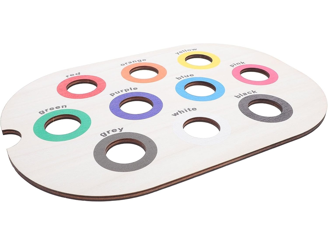 Bandeja sensorial de madera para bebés, juego Montessori de combinación de colores para desarrollar la motricidad fina. CHABERLU