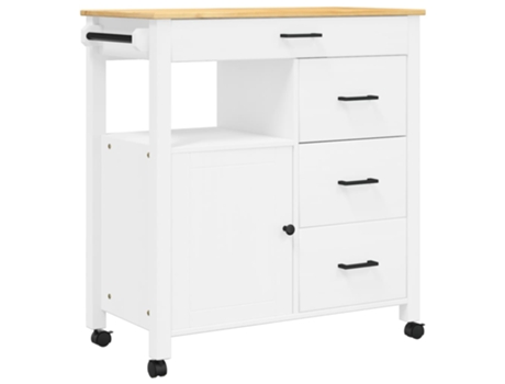 Carrito De Cocina VIDAXL Blanco Madera (84x40x90 cm)