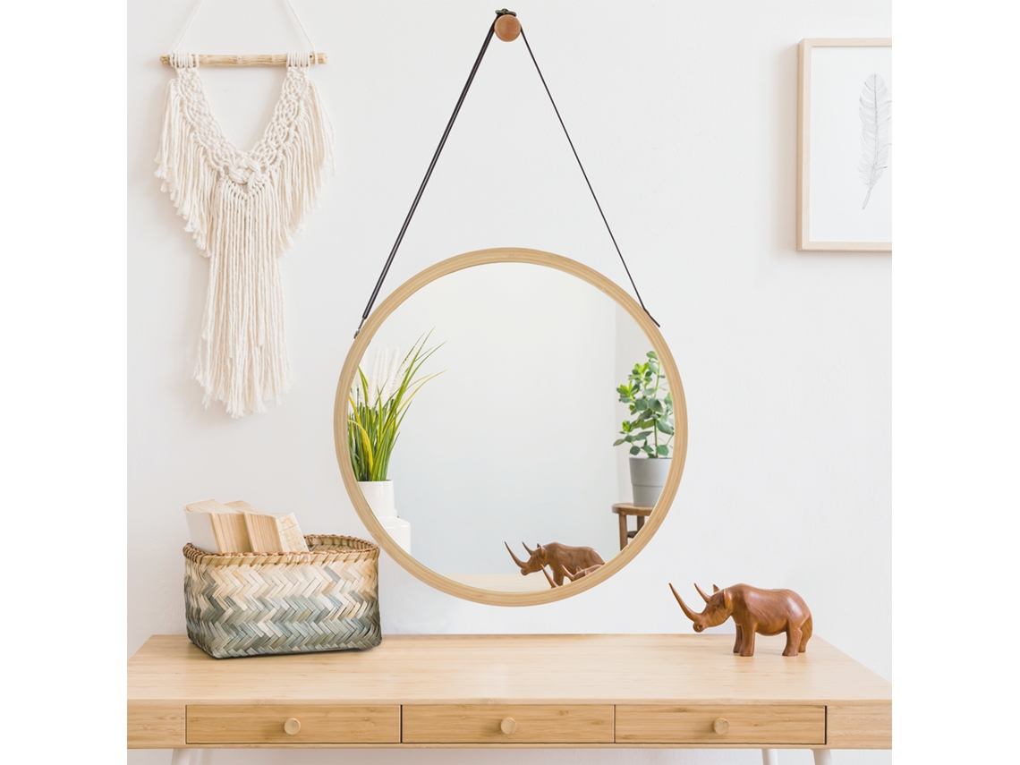 Espejo de Pared [EN.CASA] (Bambu - 60 x 38 cm - Marrón)