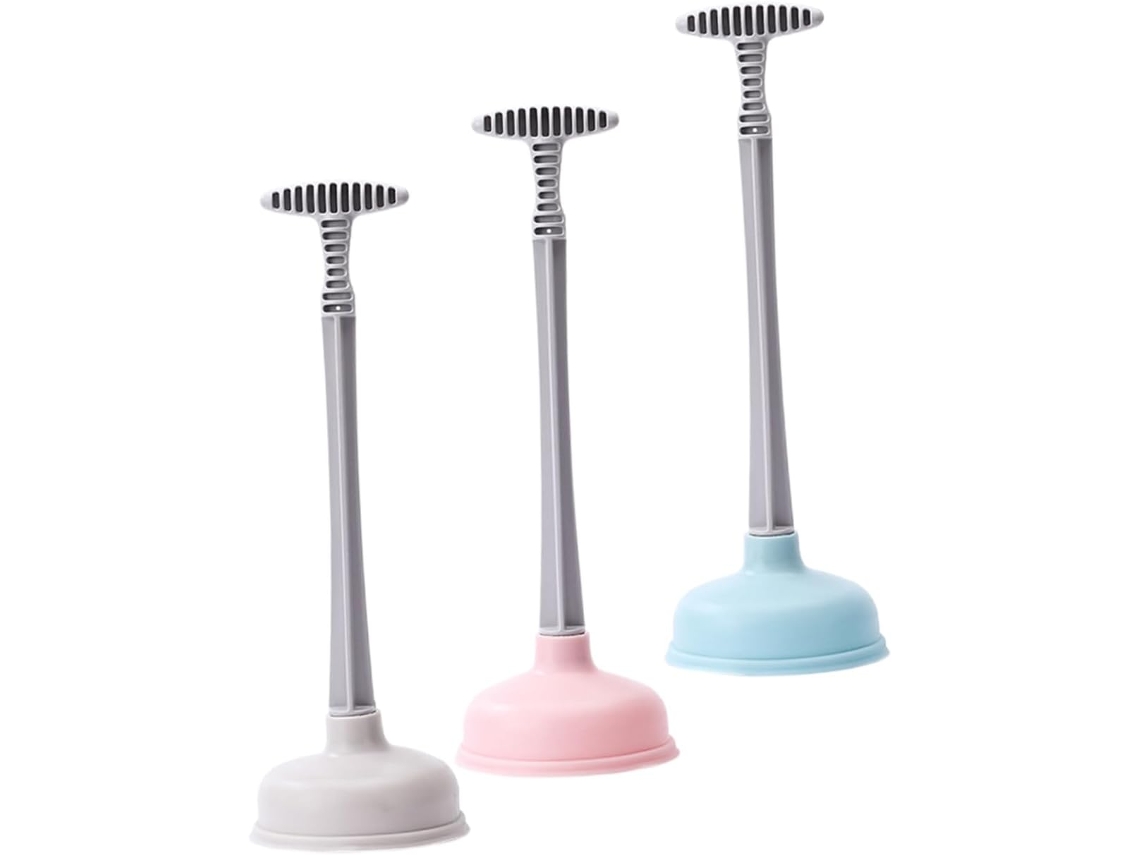 Desatascador De Desagües De 3 Piezas Con Mango Largo, Herramienta De Limpieza Para El Baño Y El Inodoro.