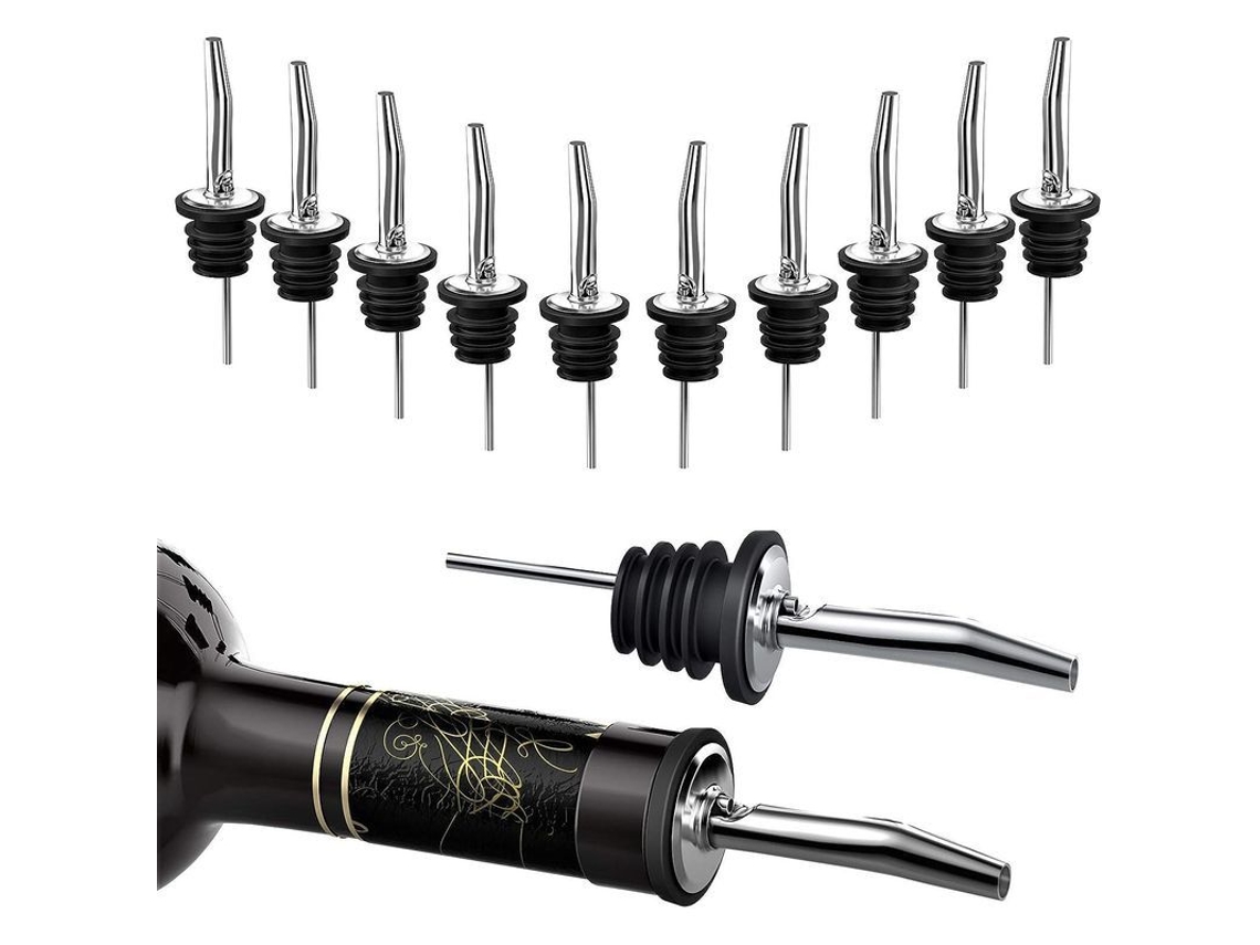 Vertedor De Licor De Acero Inoxidable Linjou 12 Piezas Anti-fugas Para Botellas De Alcohol Y Condimentos