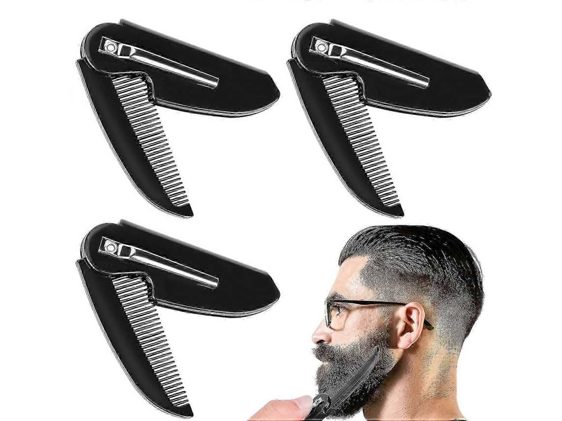 Paquete de 3 peines plegables para barba y bigote, peine pequeño de bolsillo para cabello liso masculino, cuidado capilar. Tienda Jinyubo