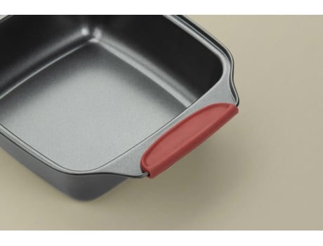 Porta de pastel cuadrada con recubrimiento sin estribo: adecuado para hornos 28 x 22 cm Negro TRENDYFLAIR