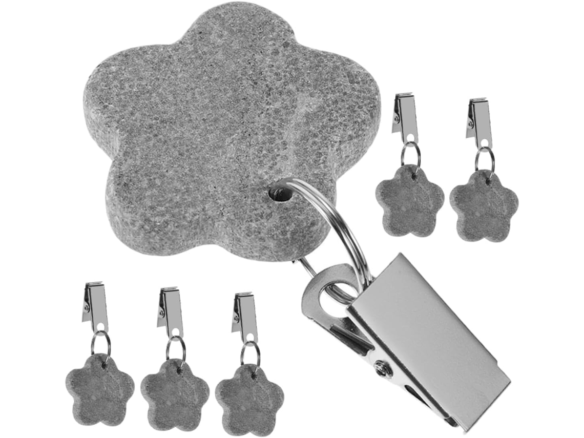 Juego de 6 portamanteles con diseño floral y textura de piedra, para uso interior y exterior. Vayotoy