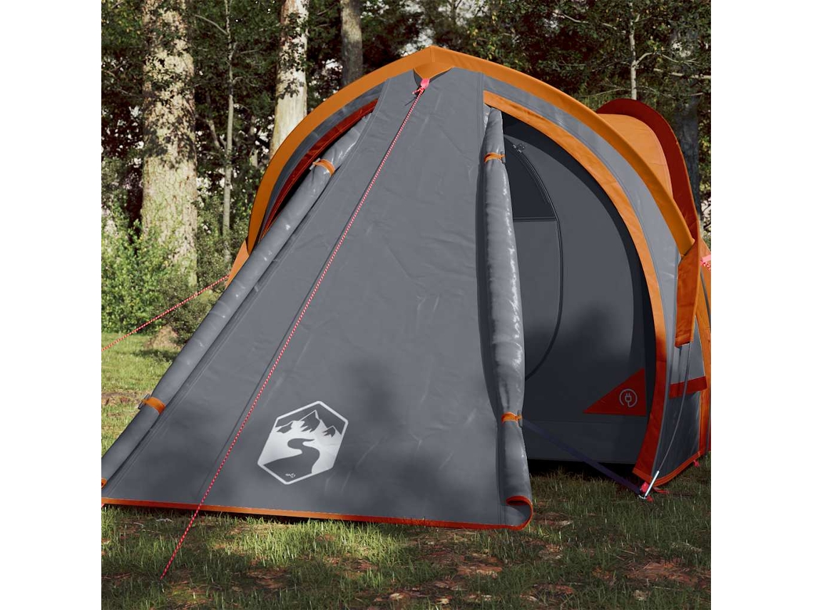 Tienda De Campaña Iglú Para 2 Personas Impermeable Gris Naranja