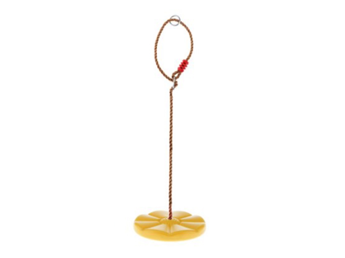 Columpio De Disco De Plástico Resistente Con Cuerda De Pe Para Niños, Juguete Para Exteriores, Amarillo