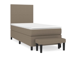 Cama con somier VIDAXL (Gris - Tela - 203 x 80 x 128 cm)