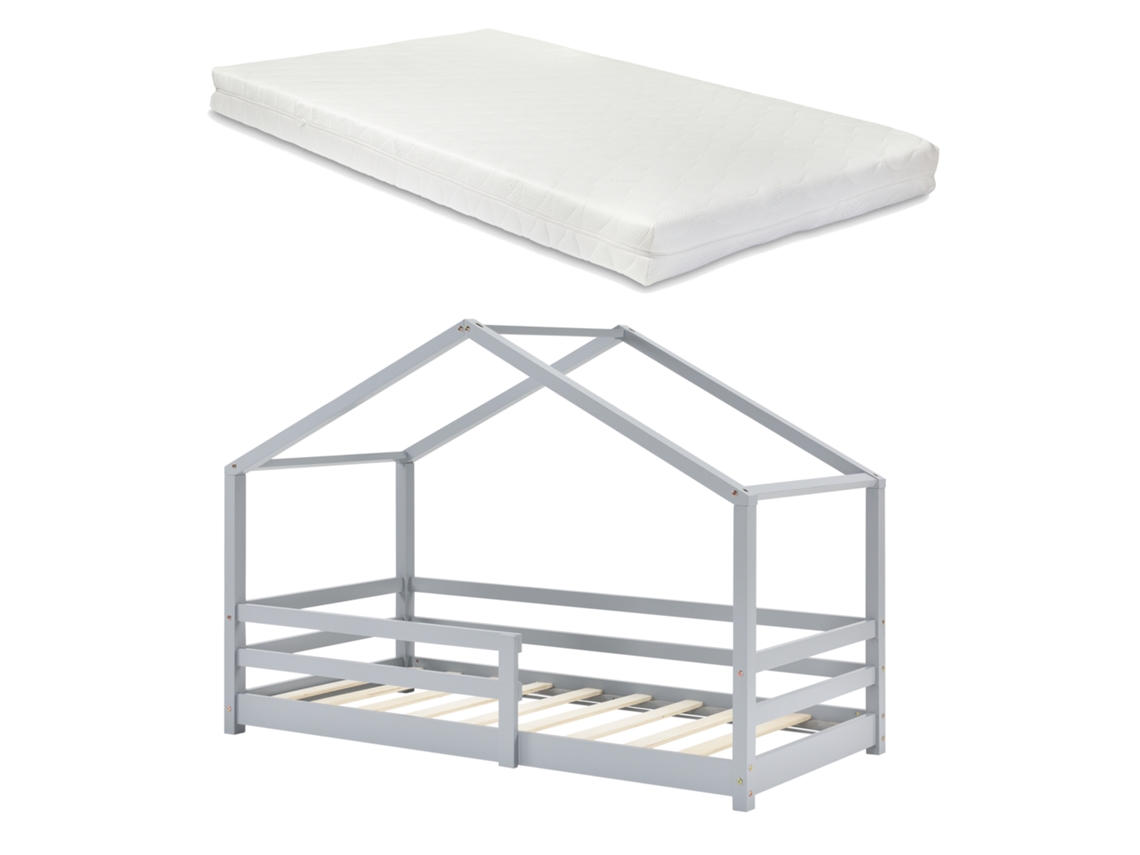 Estructura de Cama Infantil [EN.CASA] (Gris - Madera - 90 x 200 cm)