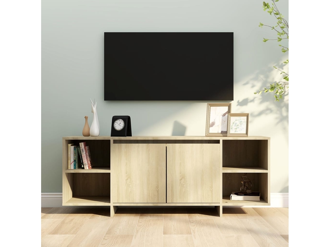 Mueble de Armario Tv 130X35X50 Cm Aglomerado Color Roble Sonoma