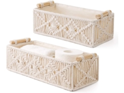 Cesta Decorativa Feita À Mão (2 Unidades, Cor Creme)*