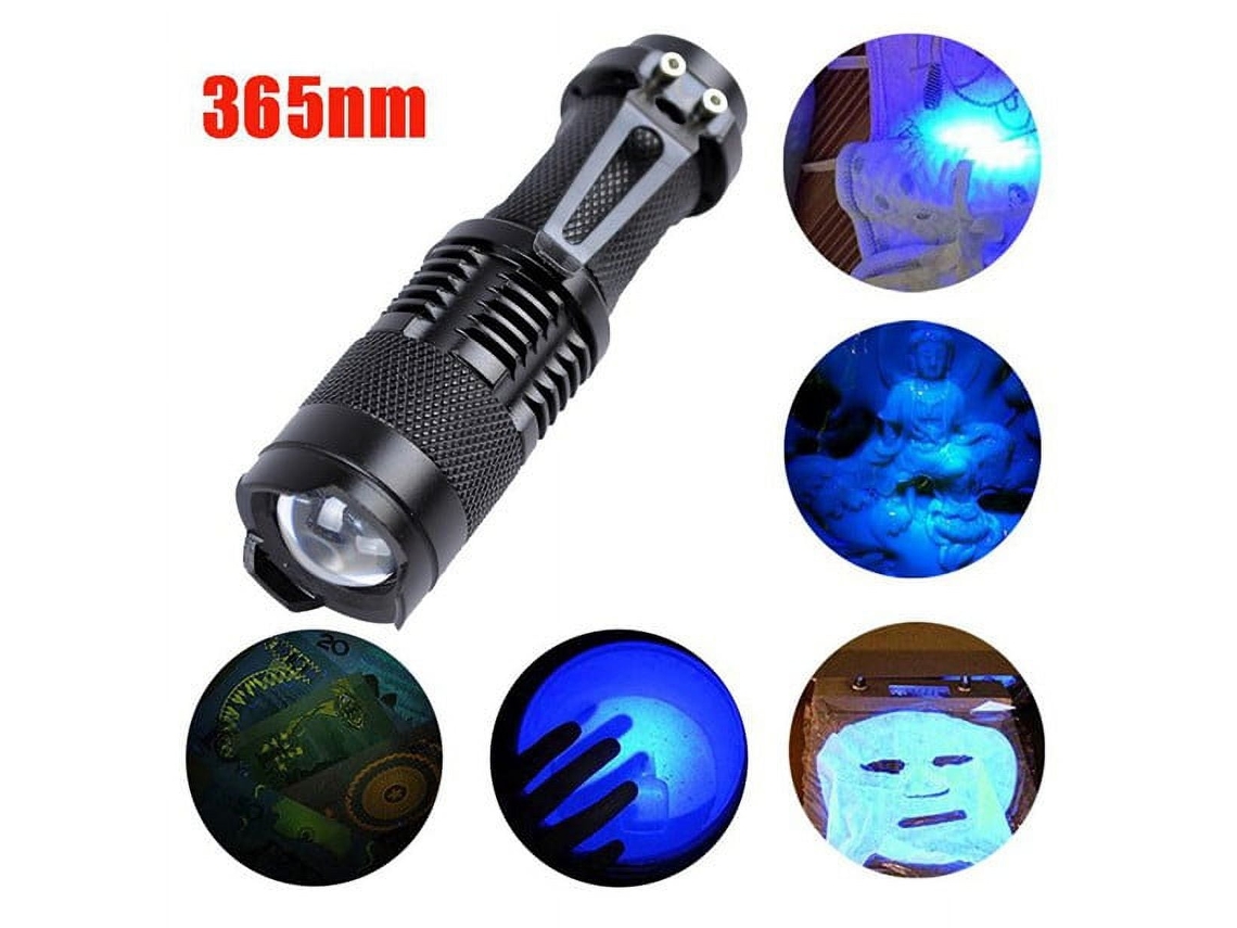 Linterna Led Uv Ajustable, Uv Negro De 365 Nm, Funciona Con Pilas Aa, Venta Al Por Mayor