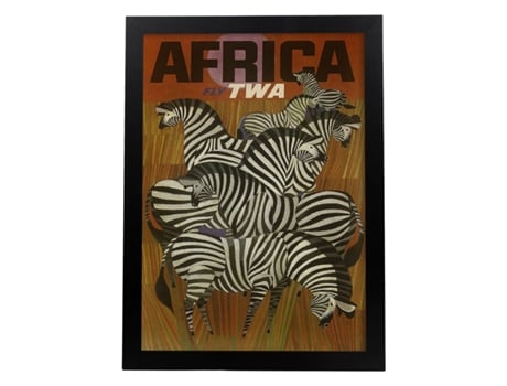 Poster NACNIC Vintage Cartel de publicidad vintage. Zebras en Africa.