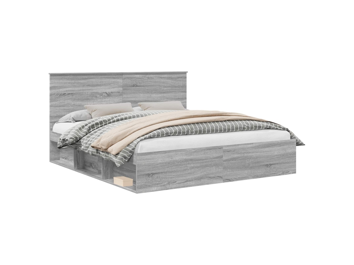 Maison Exclusive - Estructura De Cama Con Cabecera Gris Sonoma 180 X 200 Cm