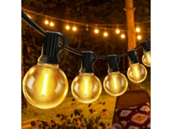Cordão De Luzes Externo Estilo Bistrô (15m), 50 Lâmpadas Led, Iluminação Conectável Para Jardim E Pátio (classificação Ip44)