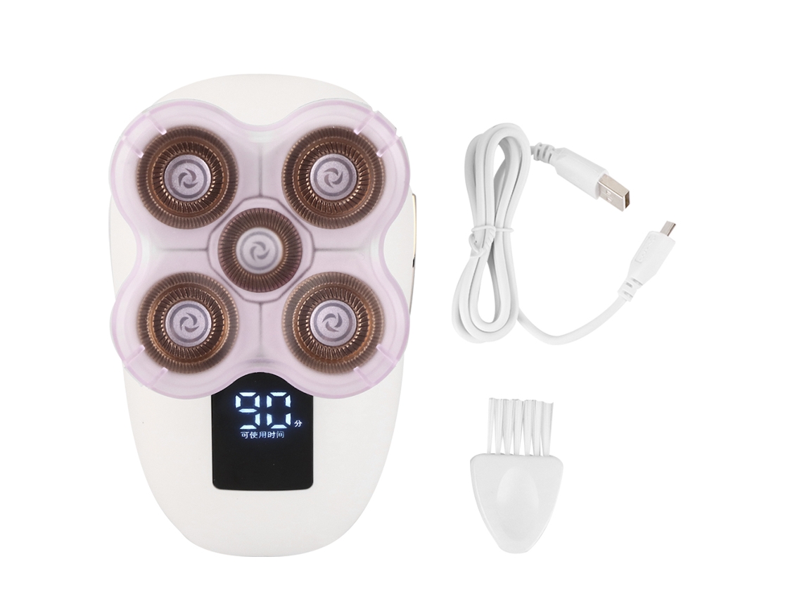 Afeitadora Eléctrica Impermeable Recargable Cortapelos Y Tijera De Afeitar Barba Blanco