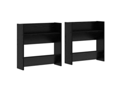2 Uds Mueble Zapatero | Armario Zapatero Con Estante Roble Negro 60 X 18 X 60 Cm